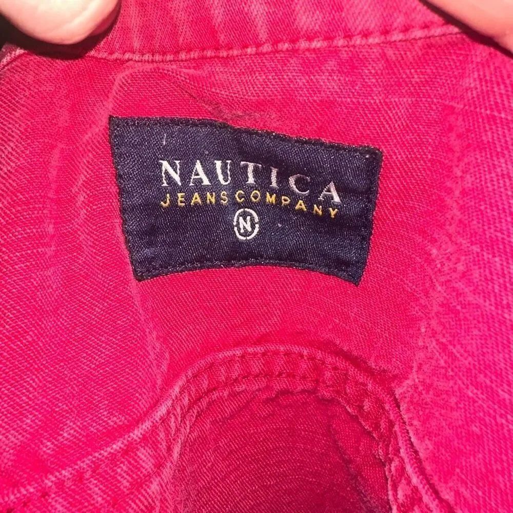 Nautica Jean Company red classic colorful denim M jacket - Picture 4 of 4
